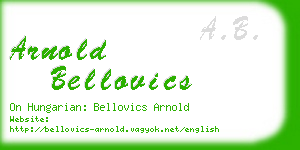 arnold bellovics business card